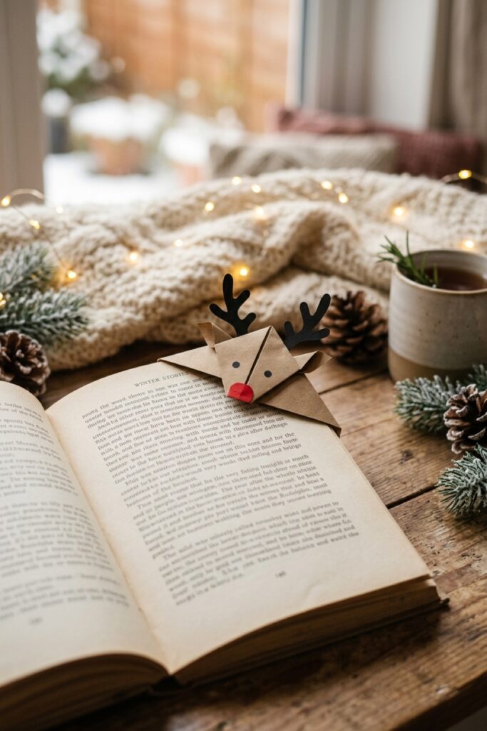 n Origami Reindeer Corner Bookmark
