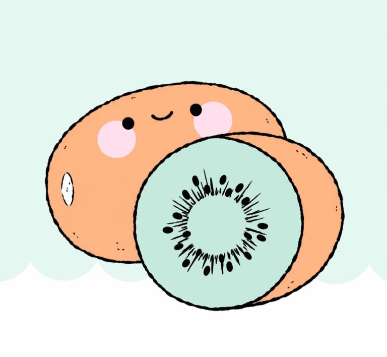 Kawaii Kiwi Duo On Mint Background 2 - CraftyTalks Tutorial Step