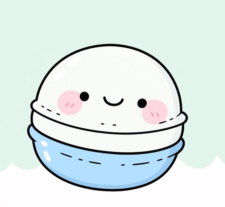 Kawaii Mochi In A Blue Bowl 2 - CraftyTalks Tutorial Step