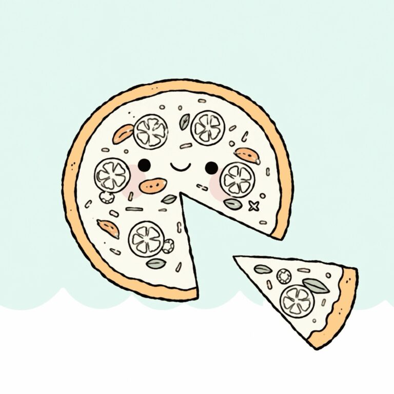 Kawaii Pizza With A Missing Slice 2 - CraftyTalks Tutorial Step