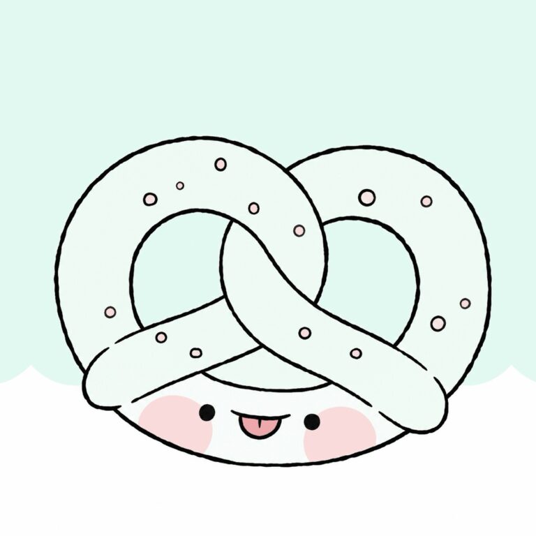 Kawaii Pretzel On Mint Background 2 - CraftyTalks Tutorial Step