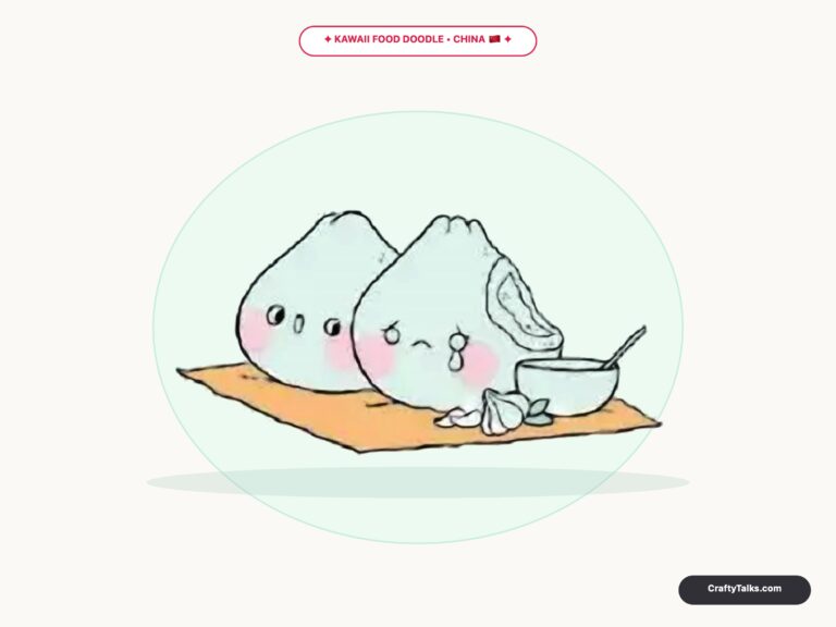 How to draw cute steamed dumplings doodle finished artwork