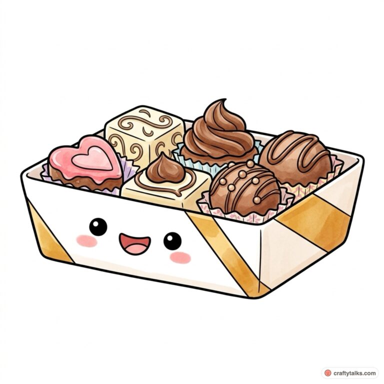 Cute Box of Chocolates Kawaii Doodle Finished Art HD