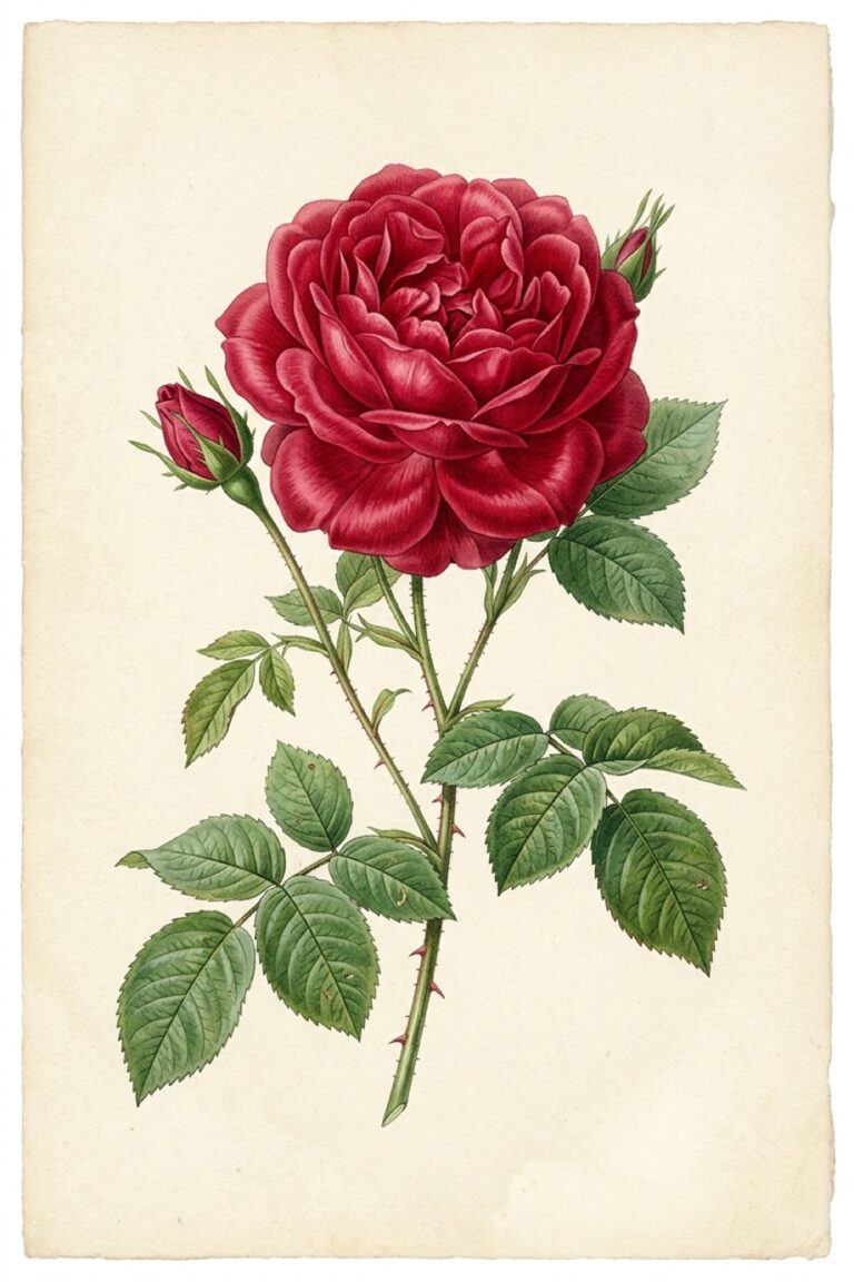 How To Draw A Realistic Rose Botanical Hero - CraftyTalks Tutorial Step