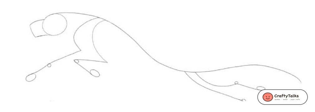 Step 2: Adding boxy muzzle wedge and front and back limb armatures with circular joint circles