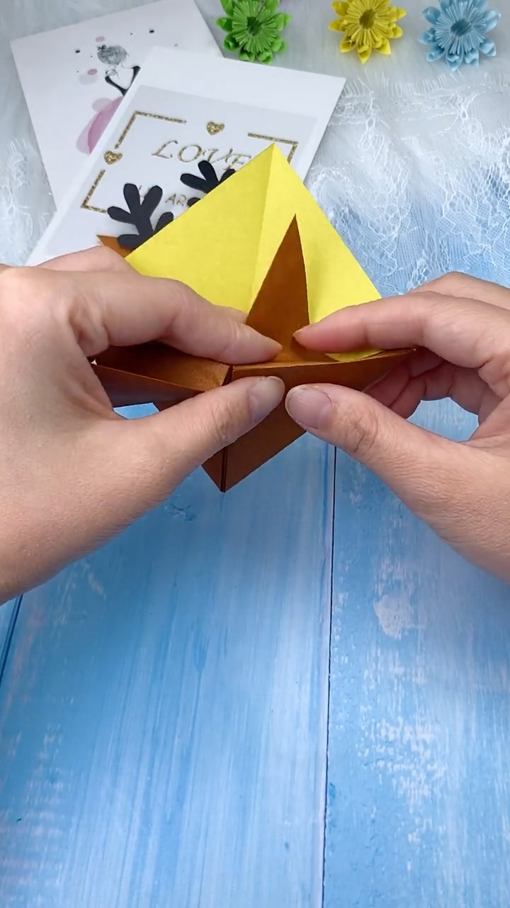Step 4 folding symmetrical deer ears