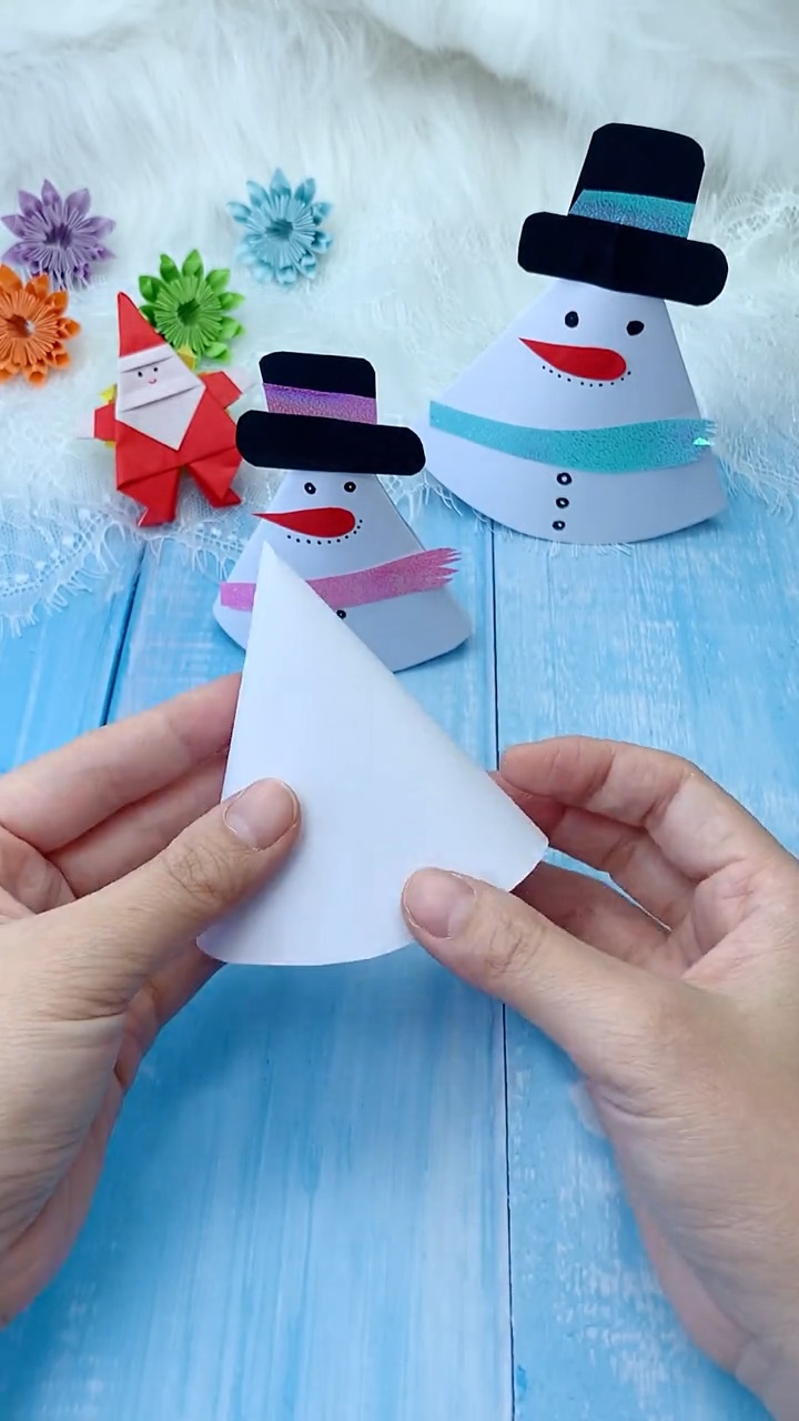 Step 3 Rolling and Pressing Seam to Form Sturdy 3D Paper Cone Body
