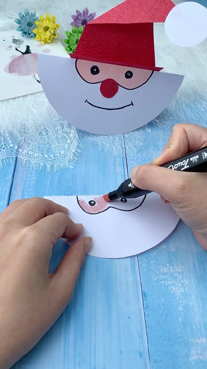 Step 4: Color Soft Peach Tone for Santa's Face