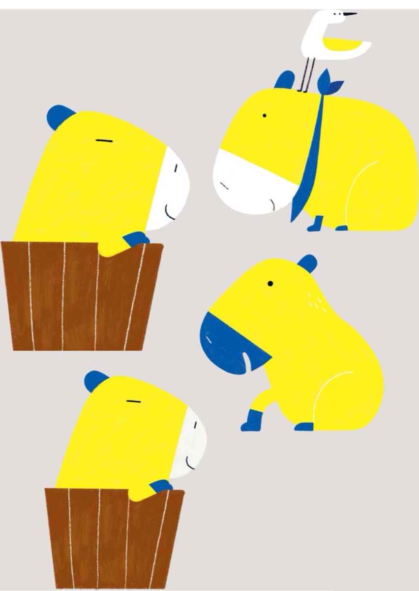 Bonus Capybara Poses: Wooden Onsen Tub, Bird on Head, and Peaceful Sit