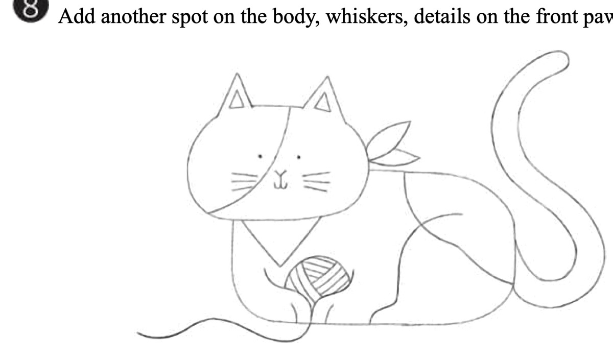 Step 8: Whiskers Spots and Yarn Toy HD