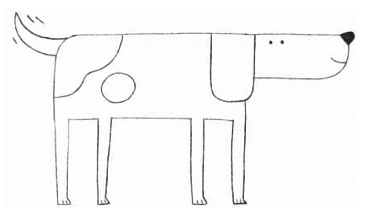 How to Draw a Dog Step 6 Spots and Complete Line Art