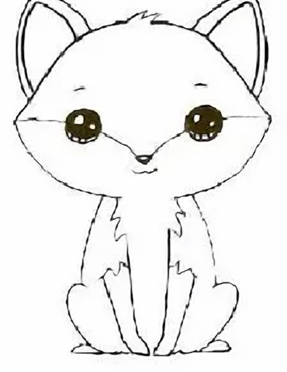 How to Draw a Red Fox Step 6 Completed Line Art
