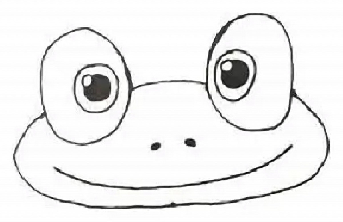 How to Draw a Frog Step 2 Head and Wide Smile