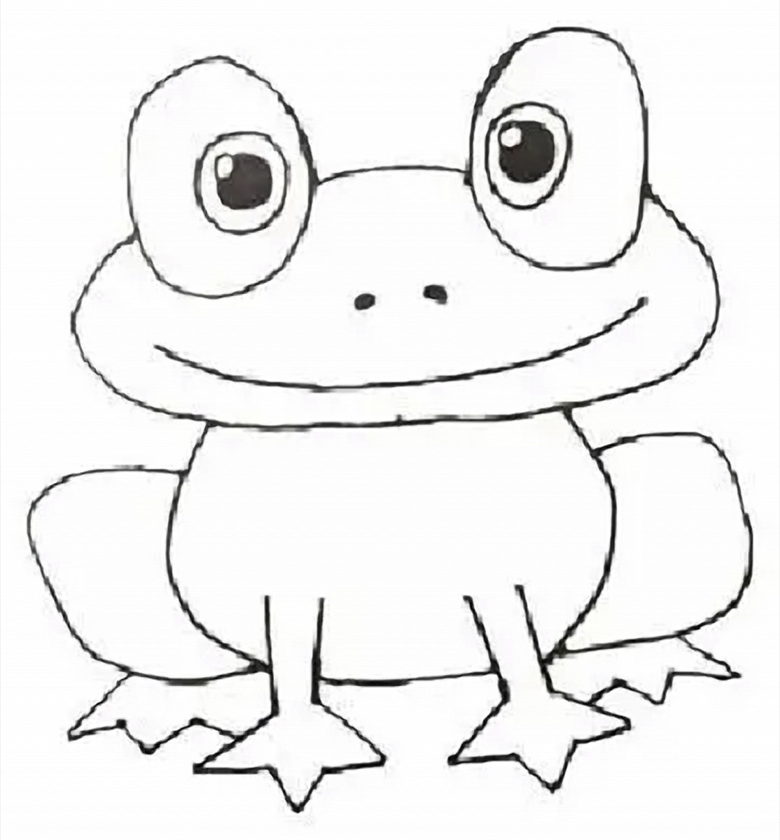 How to Draw a Frog Step 6 Completed Line Art