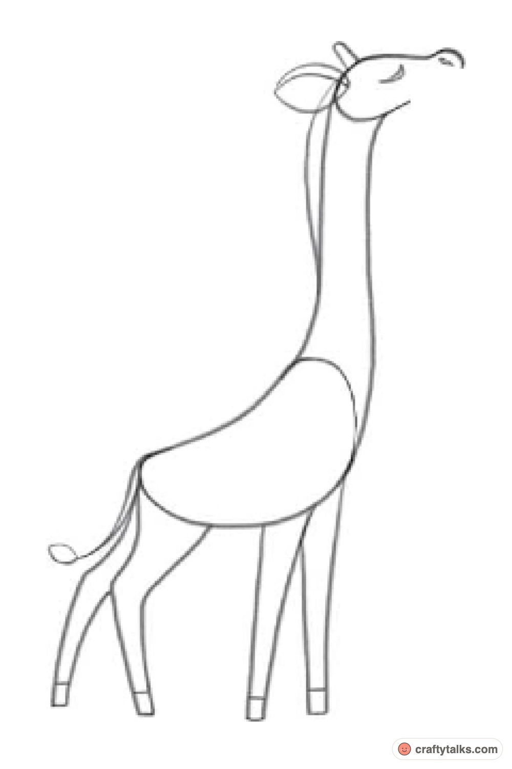 Step 4 Cartoon Giraffe Head Details and Tail