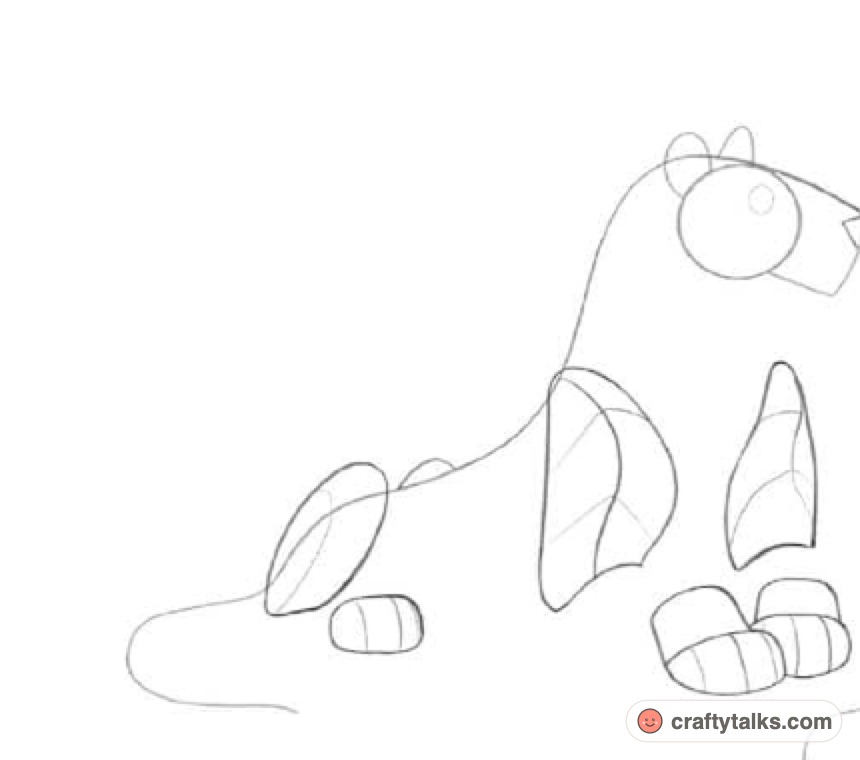 How to draw a cartoon lion step 3 resting rear haunches and body line