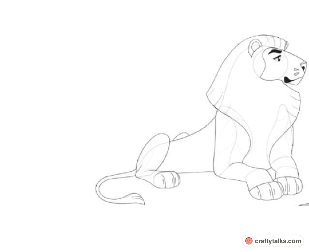 How to draw a cartoon lion step 5 majestic flowing mane and tail