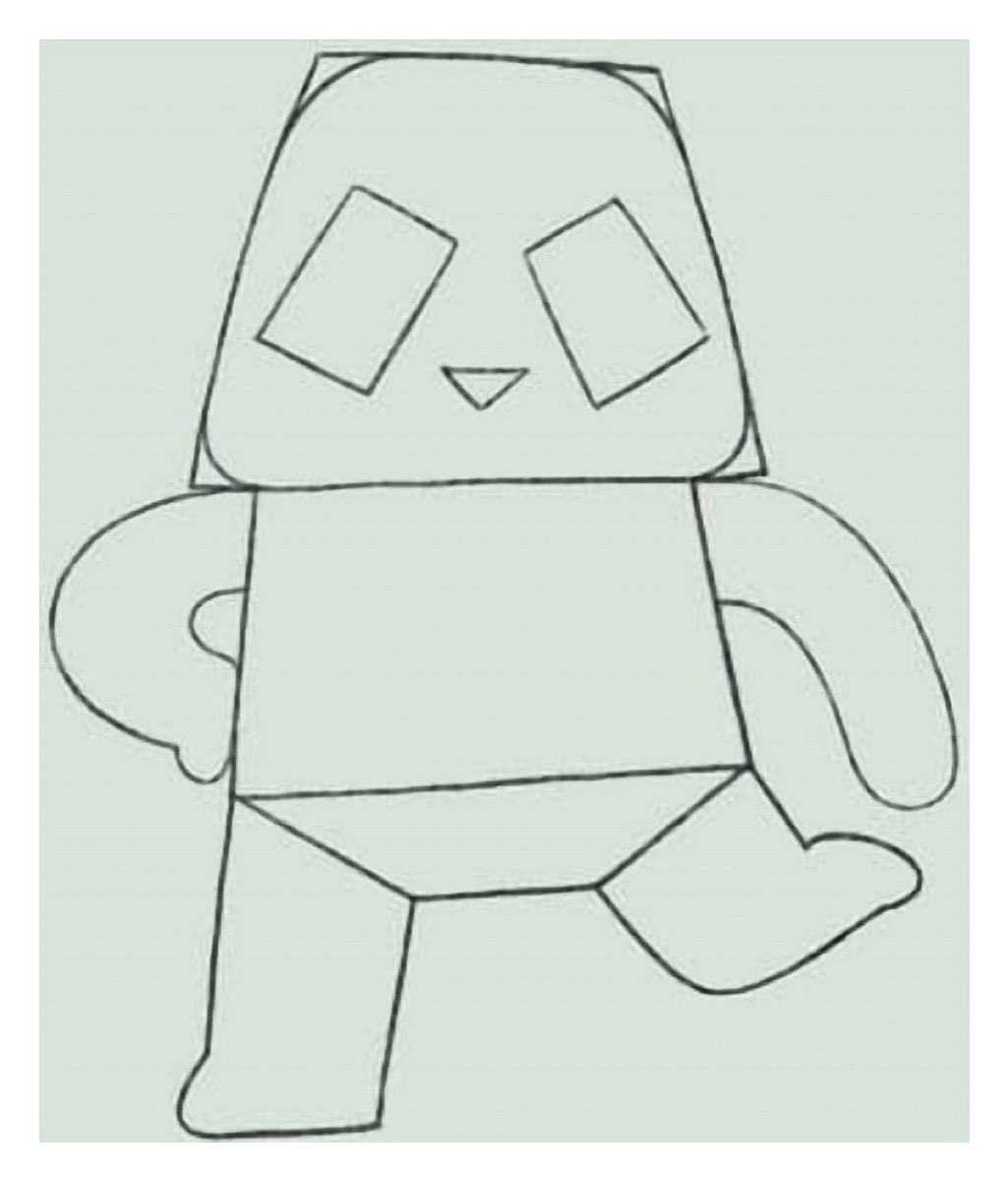 How to Draw a Panda Step 5 Curved Arms