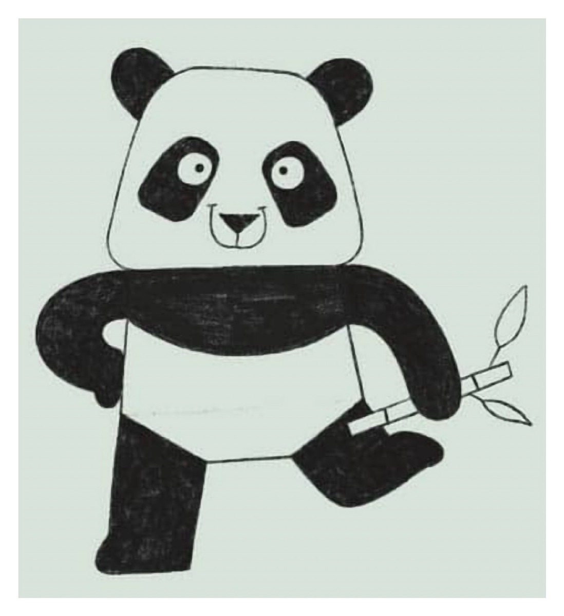 Finished Cute Giant Panda Illustration