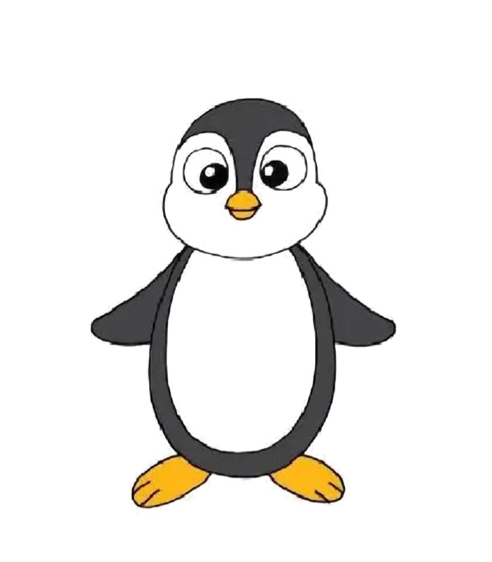 How To Draw Penguin Step 7 Final Colored - CraftyTalks Tutorial Step