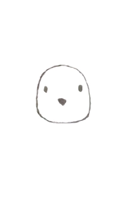 How to Draw a Cute Bunny Step 1: Head and three raisins