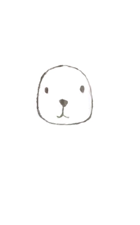 How to Draw a Cute Bunny Step 2: Bread lines snout