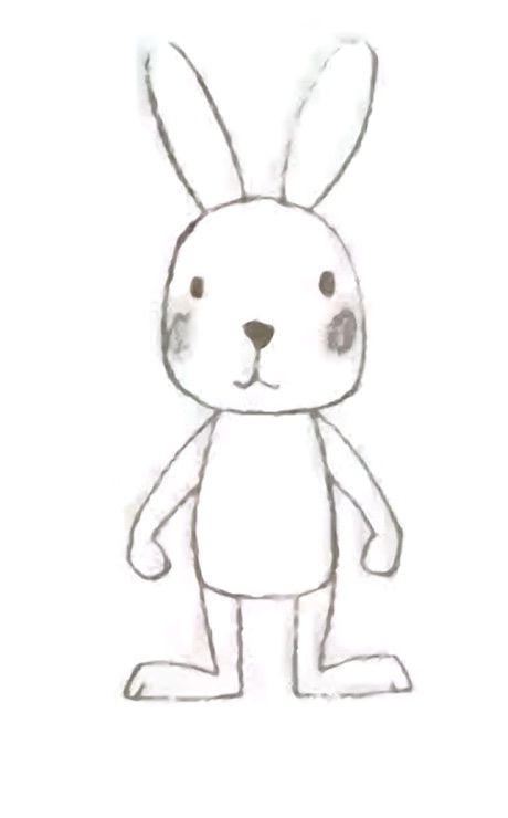 How to Draw a Cute Bunny Step 6: Clenched fists and arms