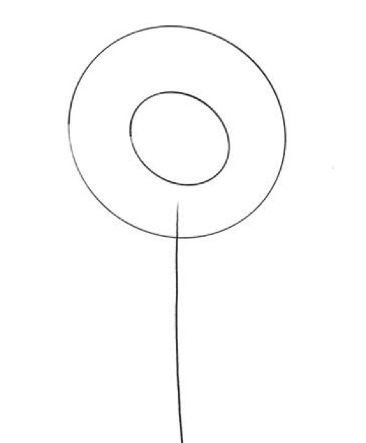 Step 1: Concentric circles armature for sunflower