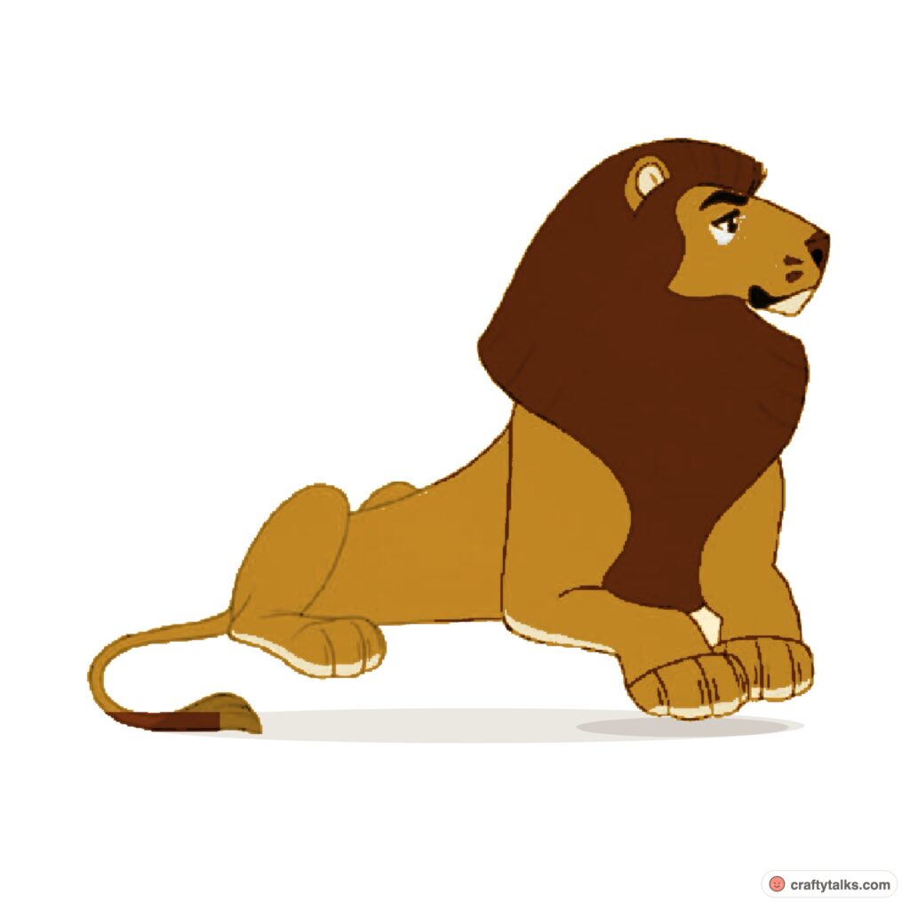 Noble Cartoon Lion in 6 Simple Steps