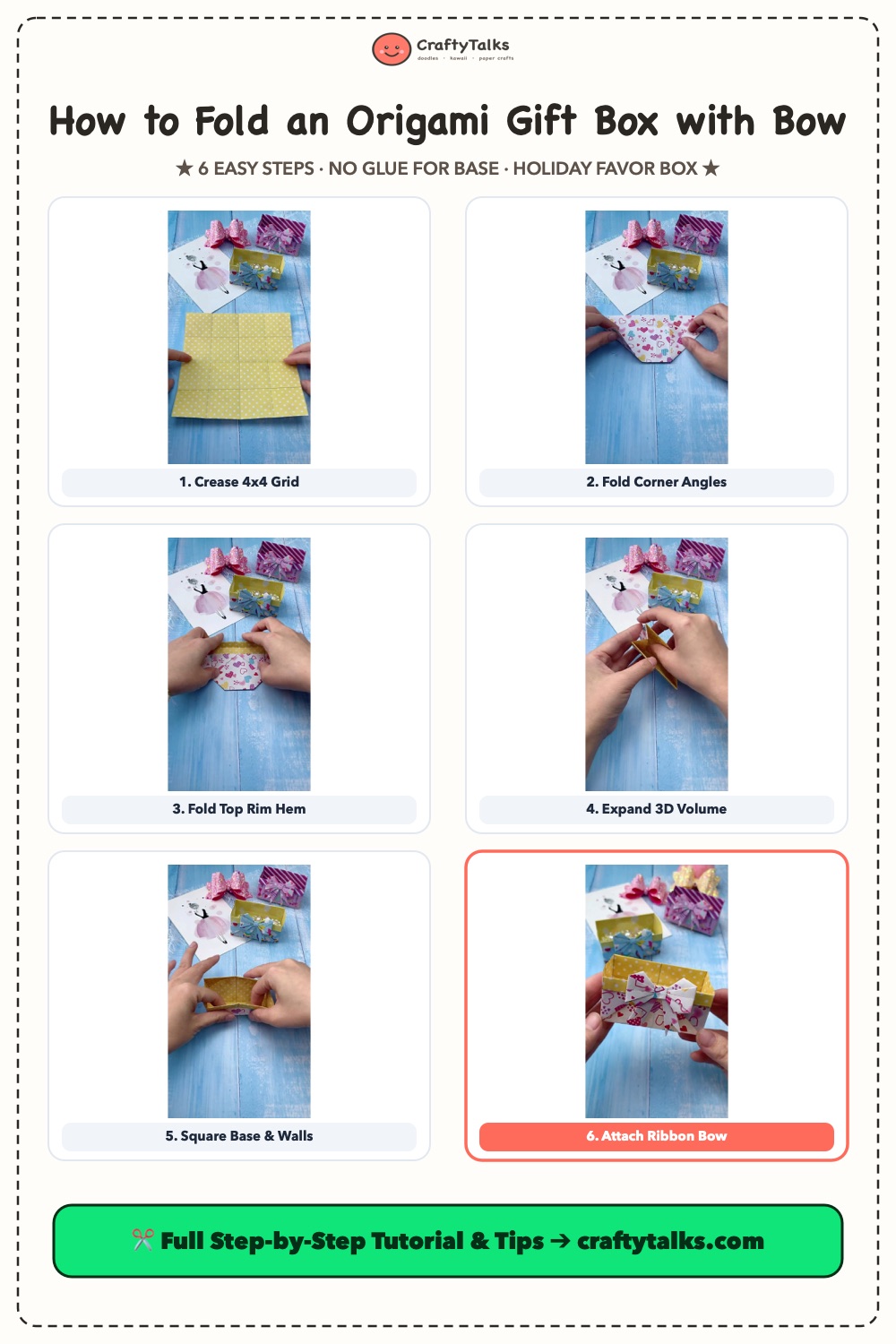 How to Fold an Origami Gift Box 6-Step Visual Progression Guide