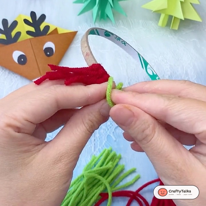 Step 2: Folding and Looping First Fringe Strands over Ring