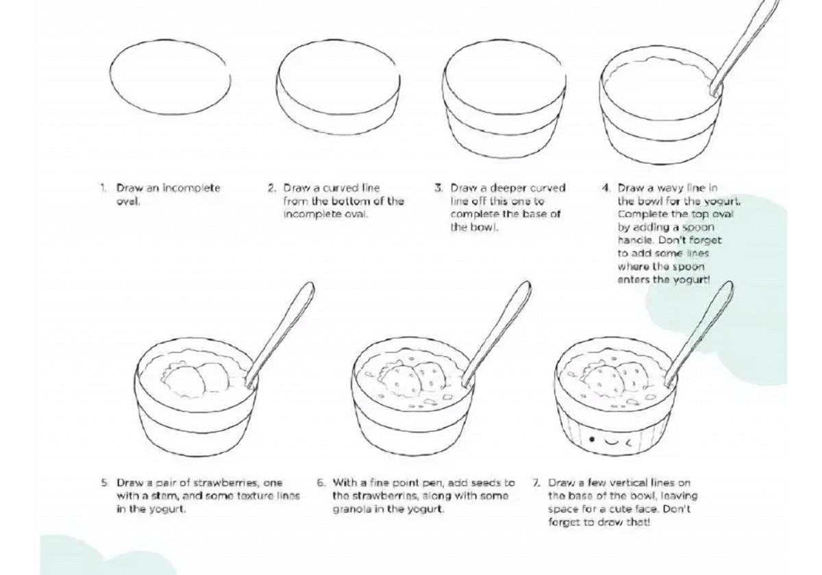 How to Draw a Cute Yogurt Bowl Doodle in 7 Easy Steps